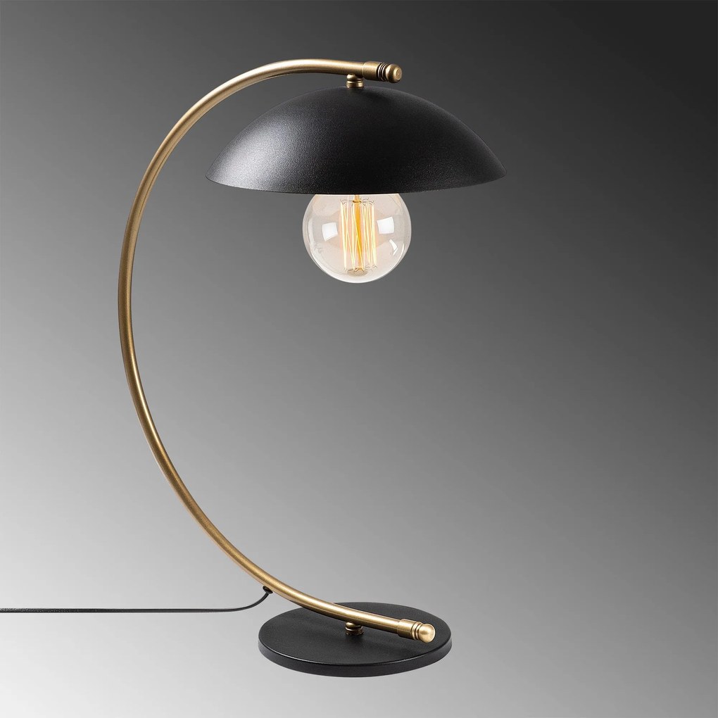 Candeeiro de Mesa Sıvani – Preto e Dourado – 26 x 43 cm