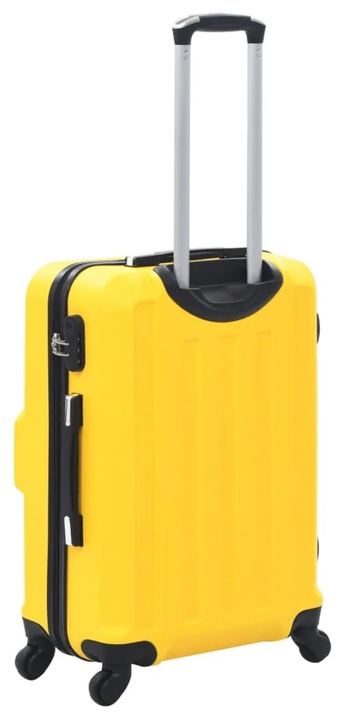 Conjunto de tróleis estojo rígido 3 pcs ABS amarelo