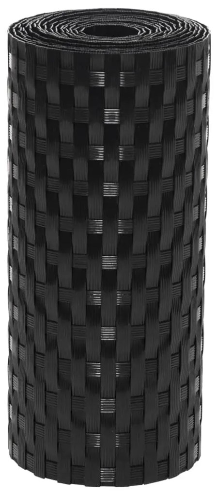 Telas de varanda 10 pcs 255x19 cm vime PE preto