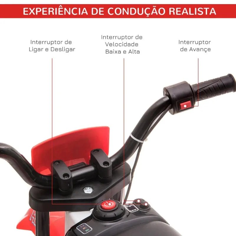 Mota Elétrica para Crianças de 12V -  8km/h - Vermelho