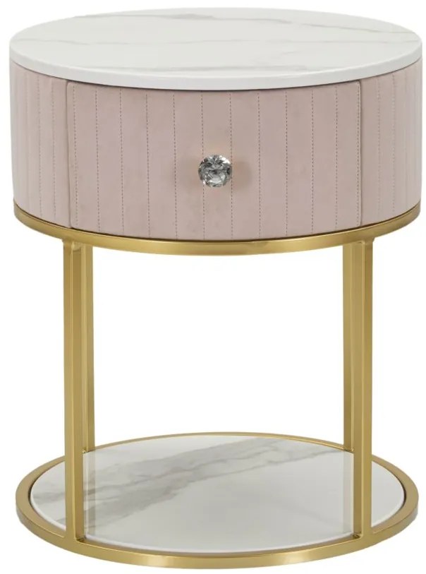 MESA DE CABECEIRA MONTPELLIER ROSA CM Ø 42X48