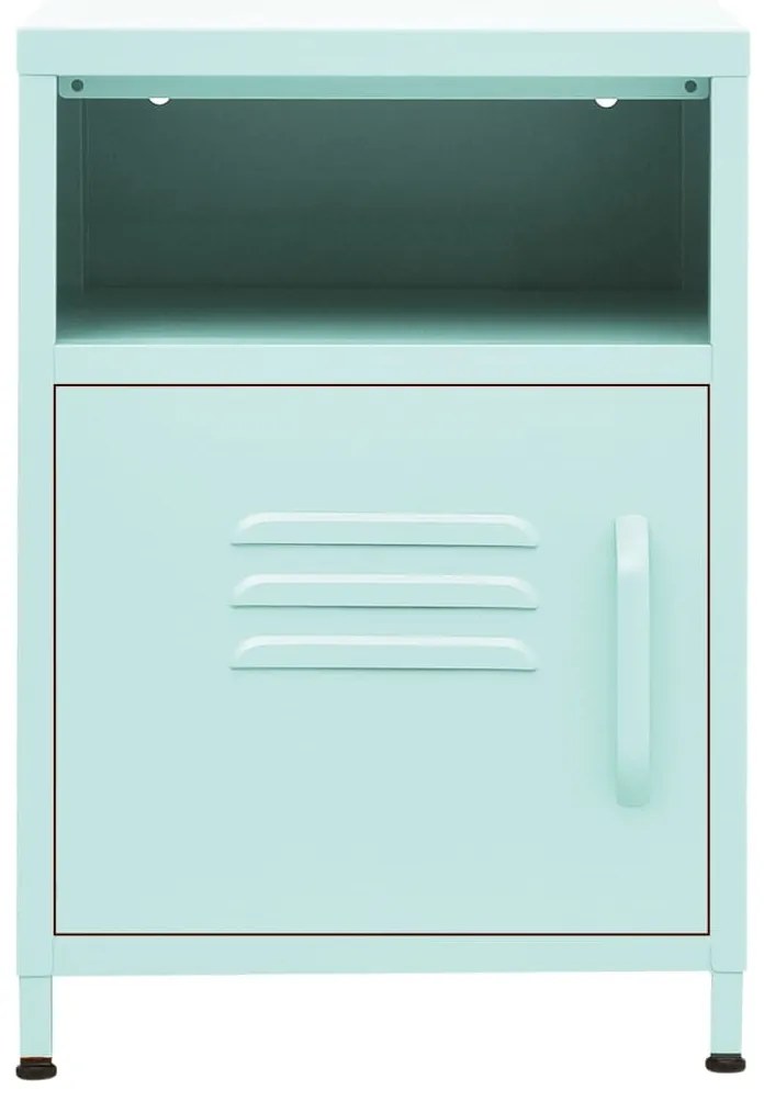 Mesas de cabeceira 2 pcs 35x35x51 cm aço cor menta