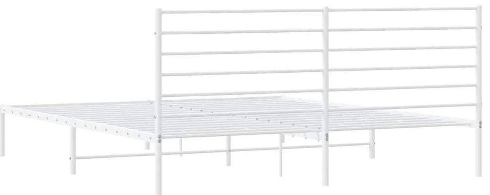 Estrutura de cama com cabeceira 193x203 cm metal branco