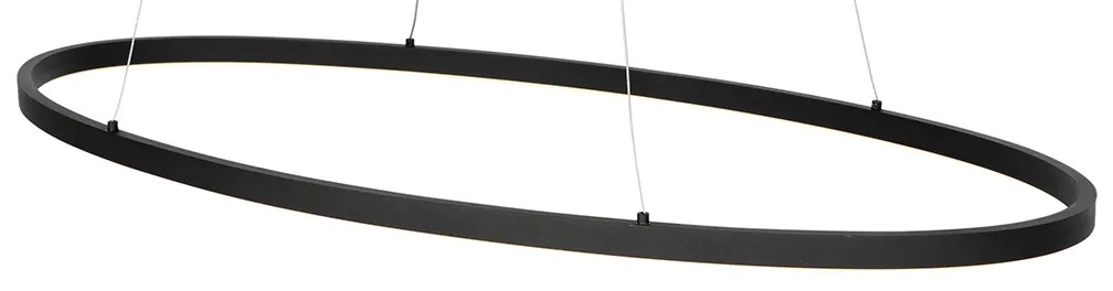 Candeeiro de suspensão design oval preto com LED regulável em 3 níveis - Ovallo Design