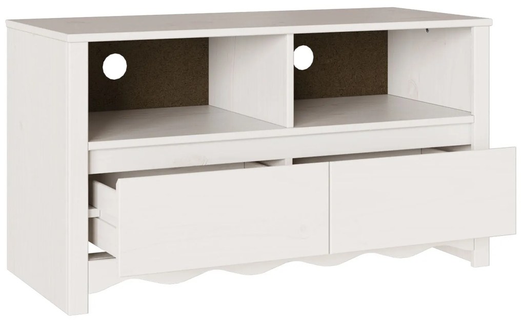 Aparador de TV vidaXL "DRAMMEN" Branco 99x43x55 cm Madeira Sólida de P