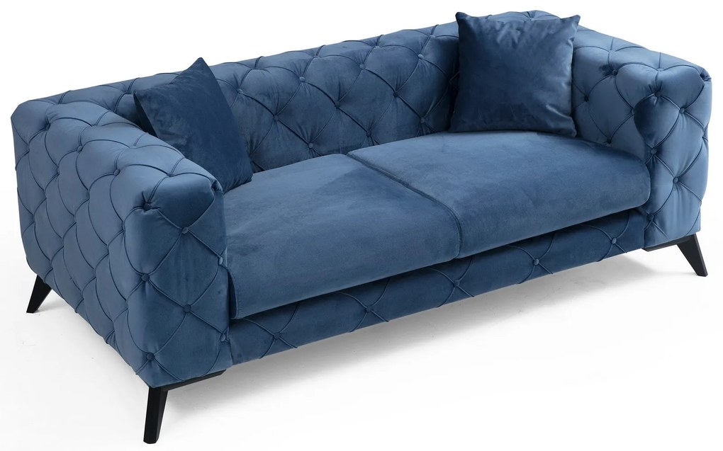 Sofá de 2 Lugares Como – Azul – 197x73x90 cm