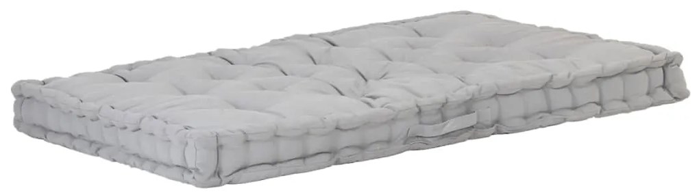 vidaXL Almofadão p/ móveis de paletes algodão 120x80x10 cm cinzento