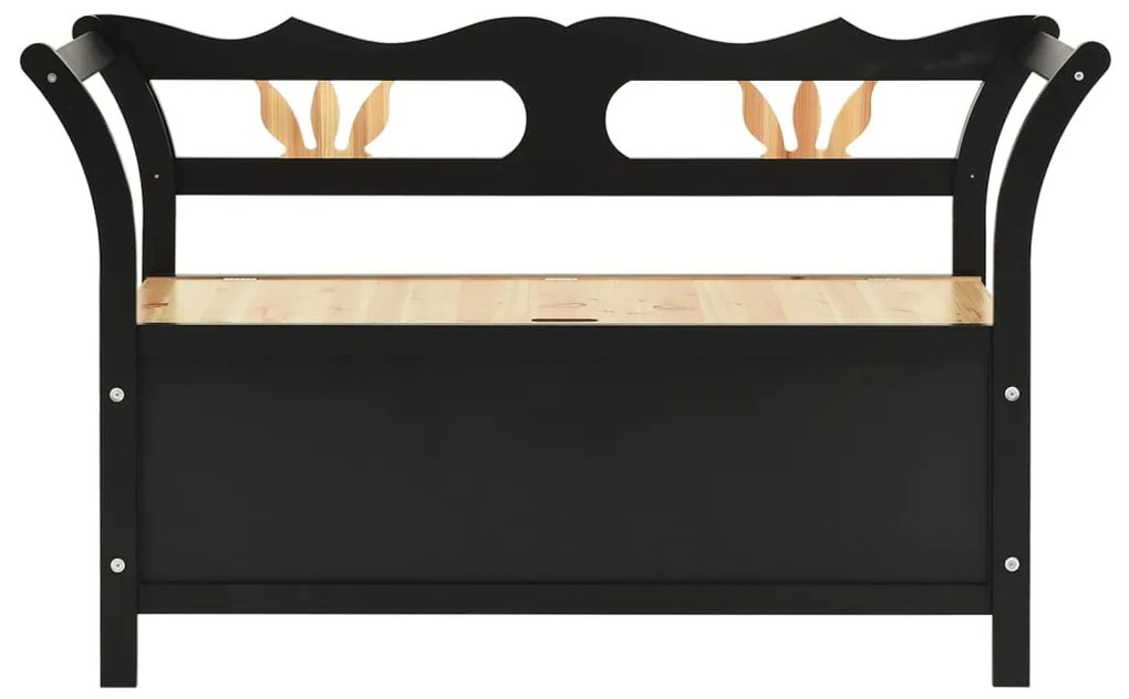 Banco 107x45x75,5 cm madeira de abeto maciça preto