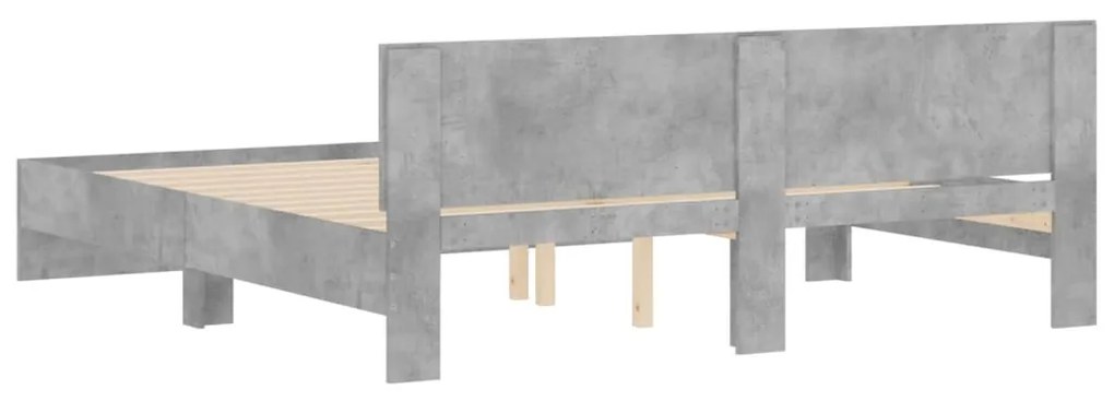 Estrutura de cama com cabeceira 160x200 cm cinzento cimento