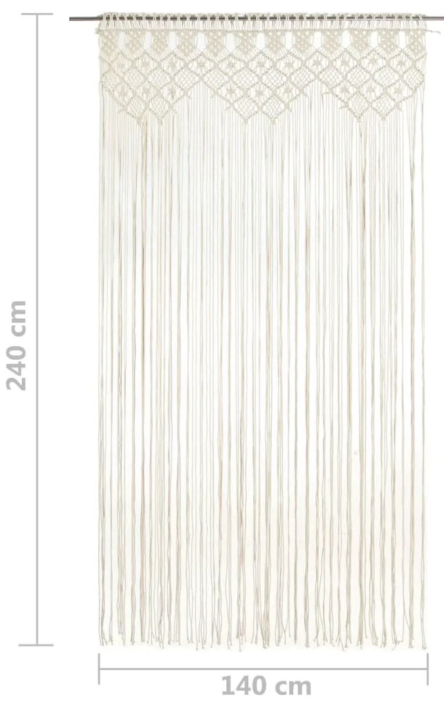 Cortina em macramé 140x240 cm algodão