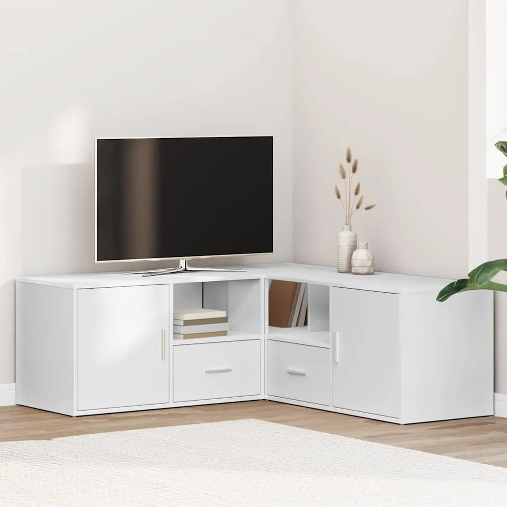 vidaXL Armário de canto 200x40x45 cm derivados de madeira branco