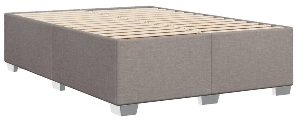 Cama com molas/colchão 140x190 cm tecido castanho-acinzentado