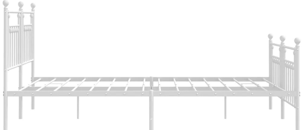 Estrutura de cama com cabeceira e pés 160x200 cm metal branco