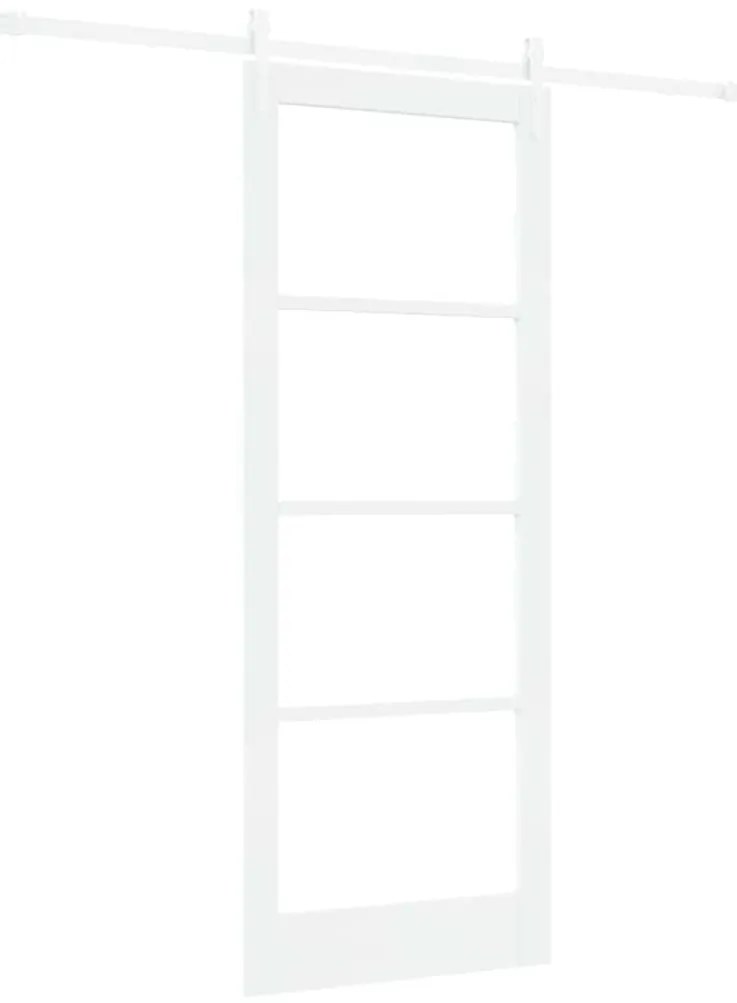 Conjunto de Porta de Correr vidaXL com Ferragens Brancas 83x211 cm Mad