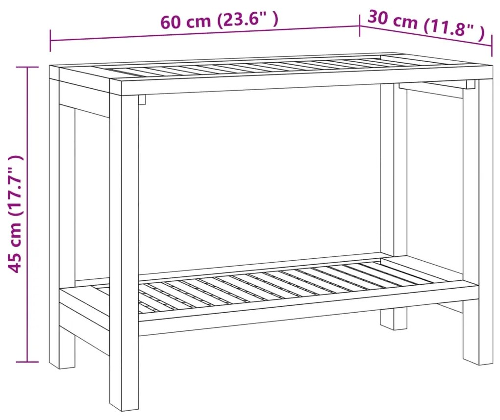 Mesa de apoio p/ casa de banho madeira de teca maciça