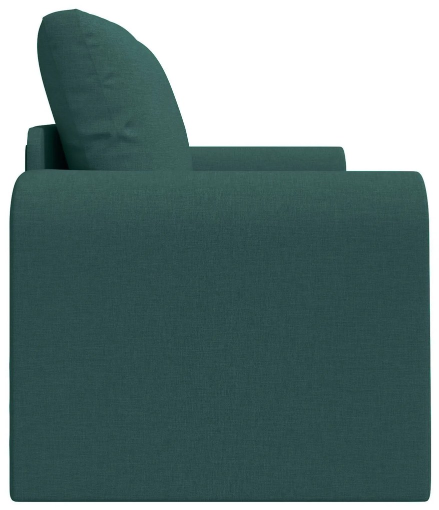 Sofá-Camas 2 em 1 Verde Escuro 148x71x83 cm Tecido