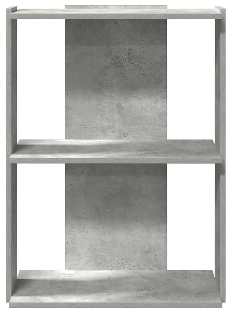 Estante 3 camadas betão 60x30x80 cm madeira trabalhada cinzento