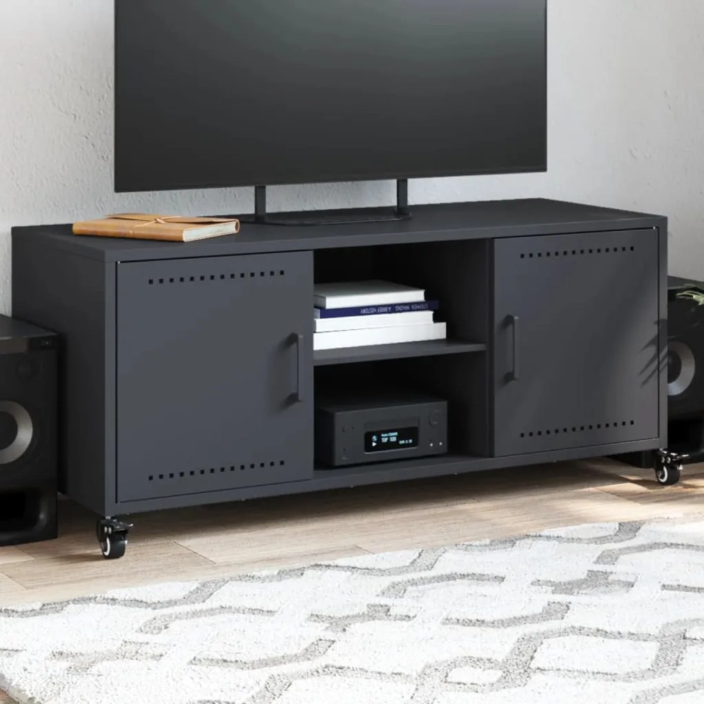 Móvel de TV 100,5x39x43,5 cm aço antracite