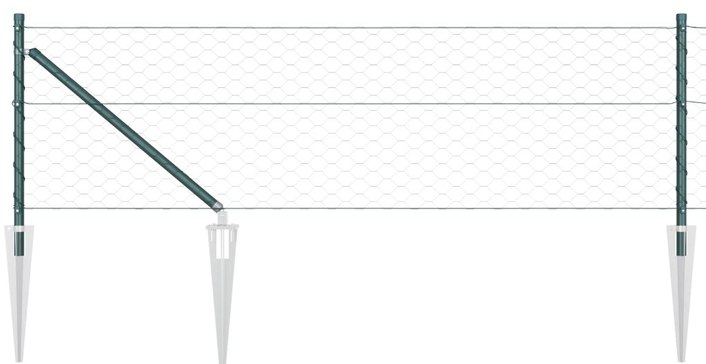 Cerca Hexagonal vidaXL Verde 0.6x50 m Aço