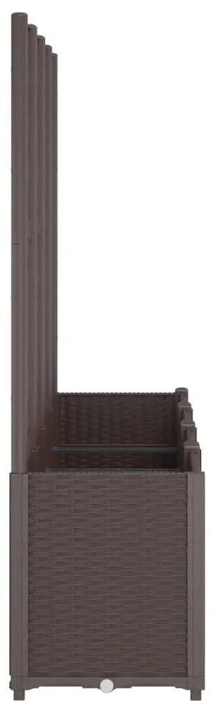 Vaso/floreira de jardim c/ treliça 160x40x140 cm PP castanho