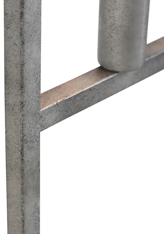 Candeeiro de pé moderno antigo prateado com 2 luzes - Simple Cage 2 Moderno