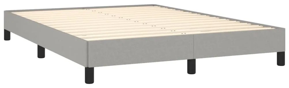 Estrutura de cama sem colchão 140x190 cm tecido cinzento-claro