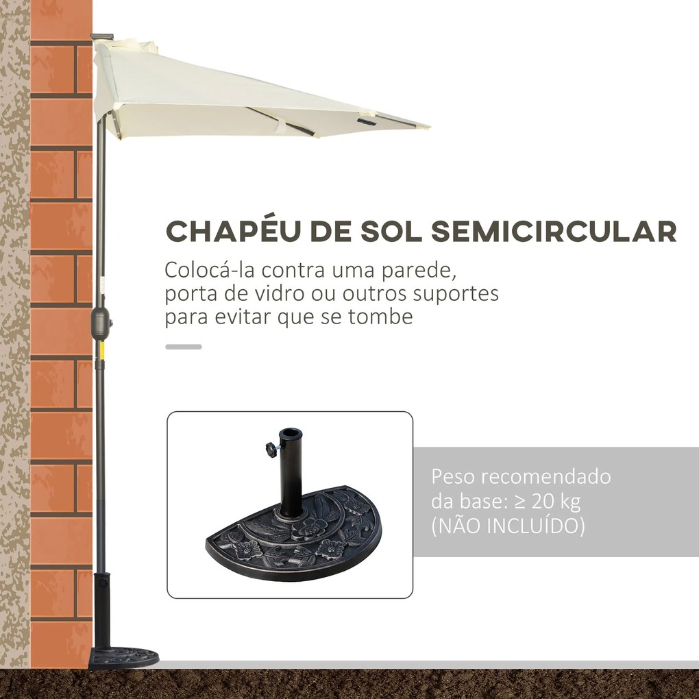 Chapéu de Sol de Jardim com 24 Luzes LED Solar 265x135x240 cm Chapéu d