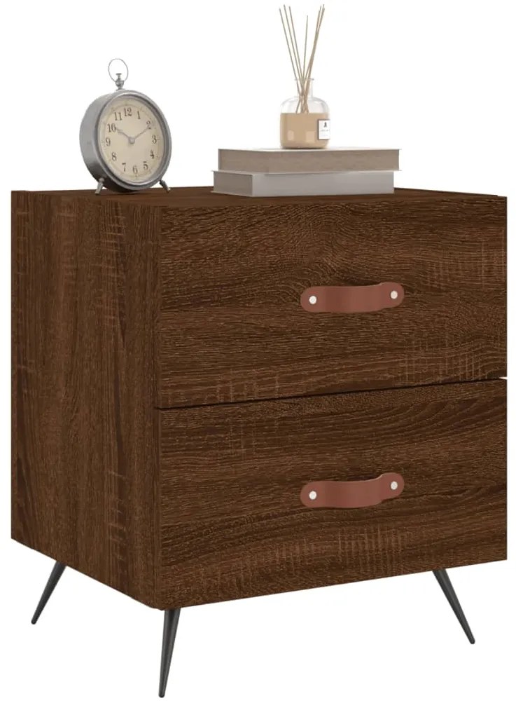 Mesa de cabeceira 2 pcs derivados de madeira carvalho castanho