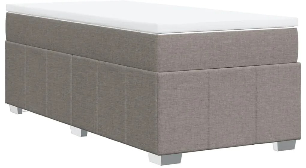 Cama com molas/colchão 90x190 cm tecido castanho-acinzentado