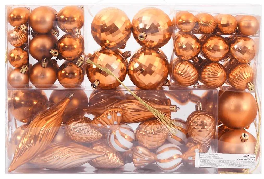 Enfeites de Natal 98 pcs Ø3/4/6 cm cobre