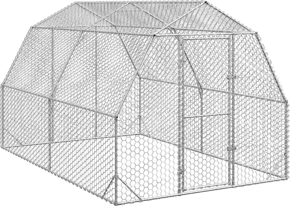 vidaXL Corrida de galinhas 2,5x4x2,25 m aço galvanizado