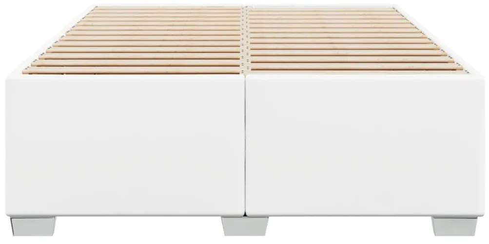 Estrutura de cama 160x200 cm couro artificial branco