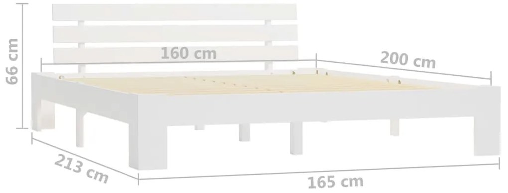 Estrutura de cama com cabeceira 160x200 cm pinho maciço branco