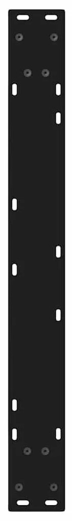 Pés para mesa de jantar 2 peças preto 80x(72-73,3) cm aço