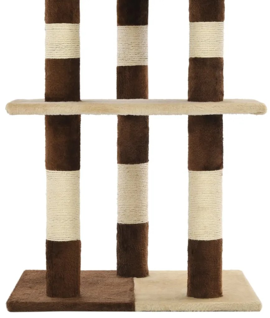 Árvore para gatos com arranhadores sisal 127 cm bege/castanho