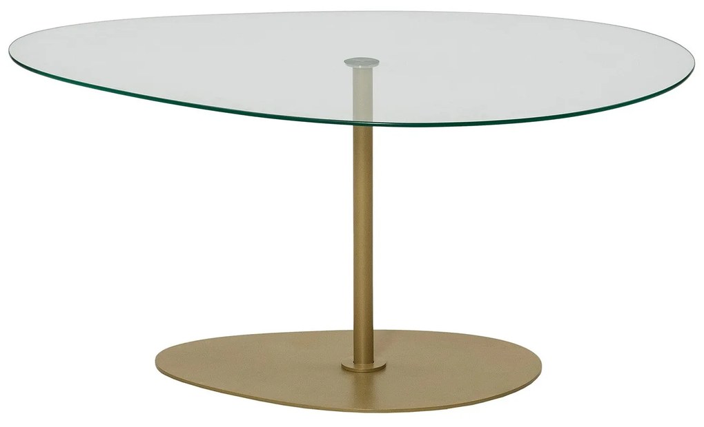 Mesa de Centro Porto – Transparente e Dourado – 90x40x60 cm