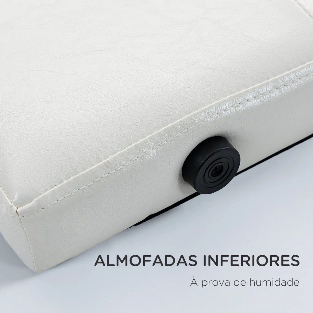 Cabeceira de Cama 160cm Cabeceira de Cama Estofada em Linho e Acolchoada 2 Formas de Uso 160x7x120cm Branco