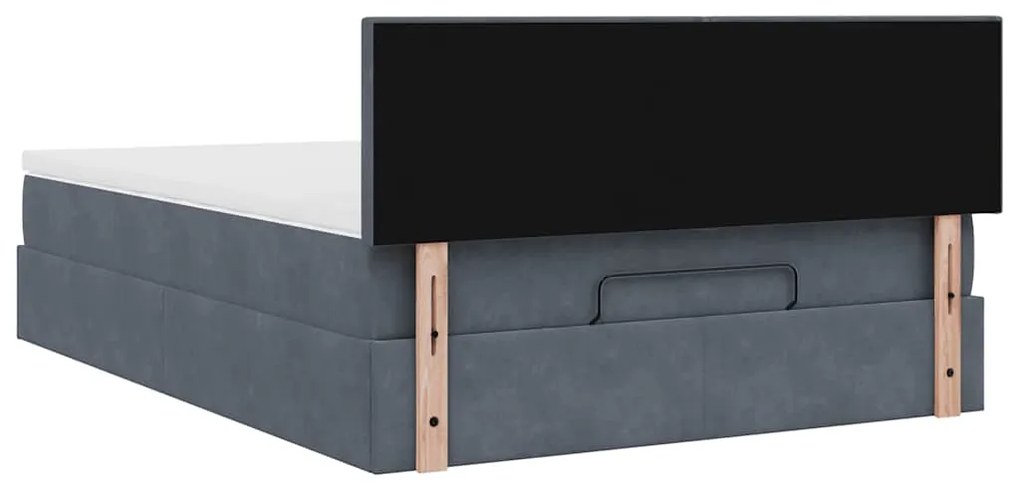 Estrutura de cama otomana com colchão 140x200cm cinzento escuro