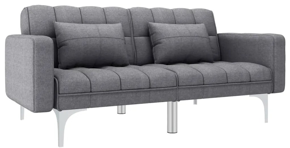 247215 vidaXL Sofá-cama em tecido cinzento-claro