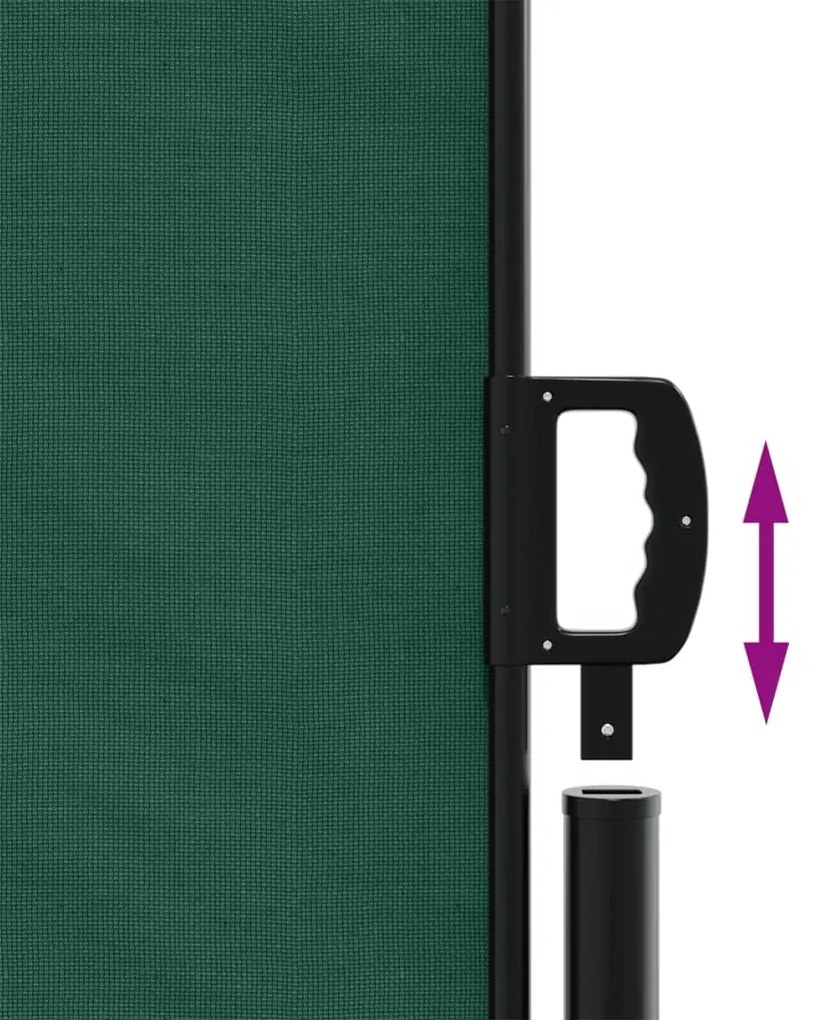 Toldo lateral retrátil 160x1200 cm verde-escuro