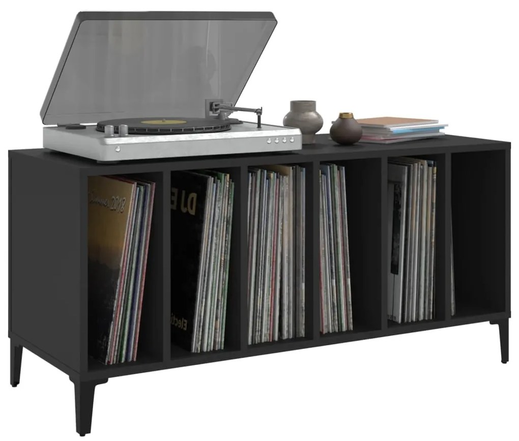 Armário para discos 100x38x48 cm derivados de madeira preto
