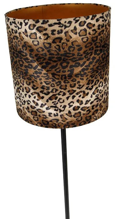 Candeeiro de pé design leopardo preto 40cm - SIMPLO Moderno