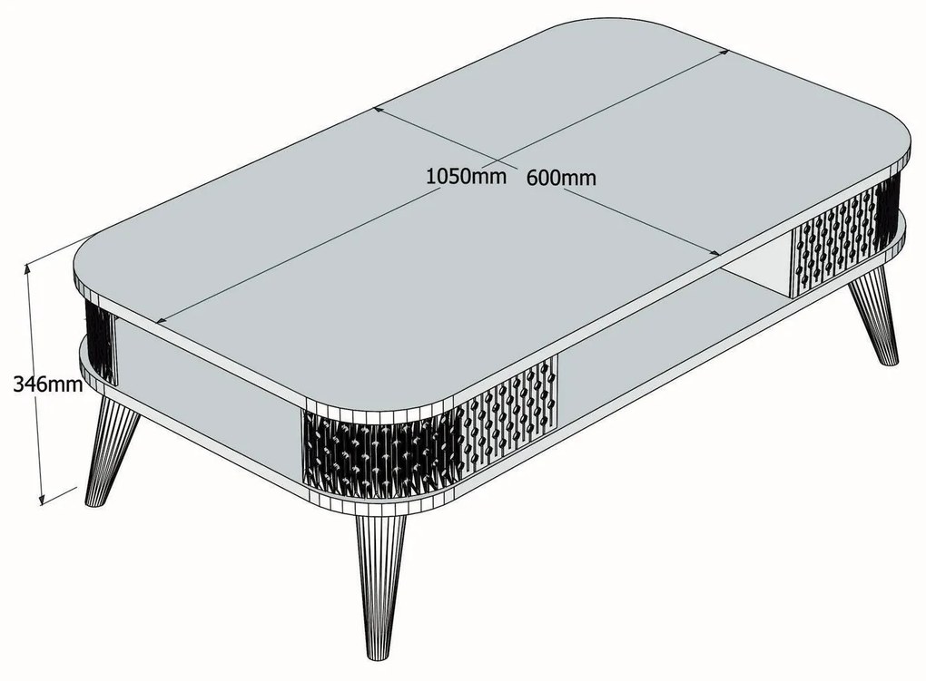 Mesa de Centro Eylul – Travertine – 105x35x60 cm
