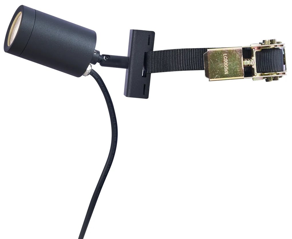 Foco de exterior preto para árvore GU10 50mm giratório e inclinável IP65 - Solo