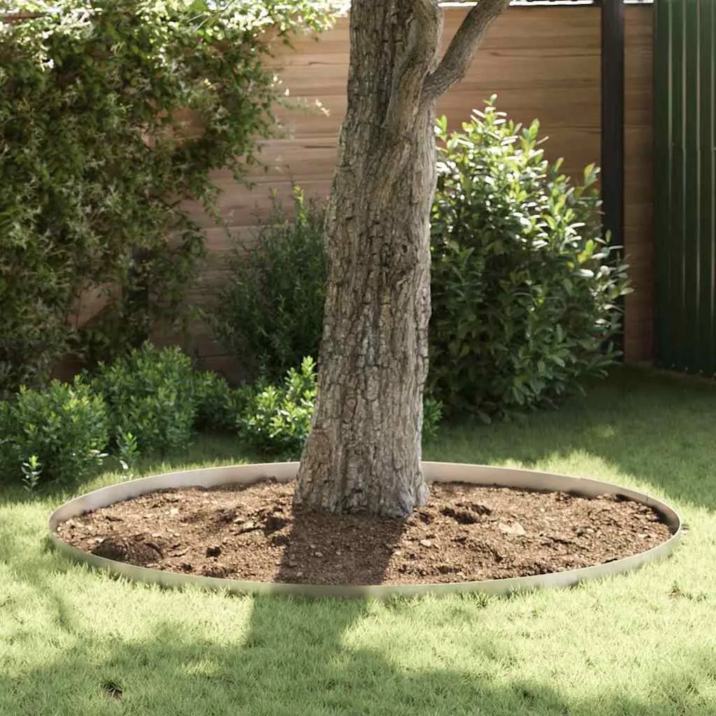 vidaXL Acabamento de Jardim Prateado 450 x 10 cm Aço inoxidável