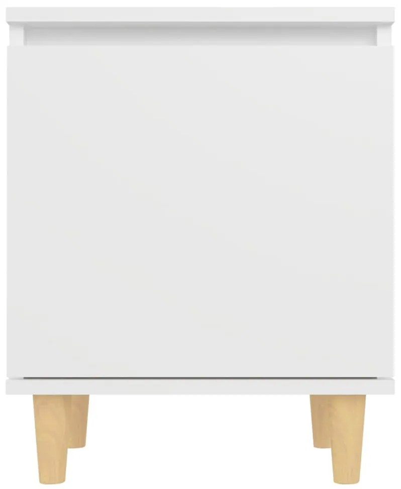 Mesa de cabeceira c/ pernas em madeira maciça 40x30x50cm branco
