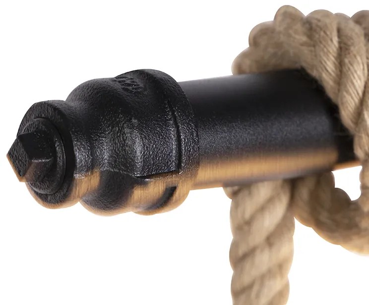 Candeeiro de suspensão industrial preto 6 luzes - Plural