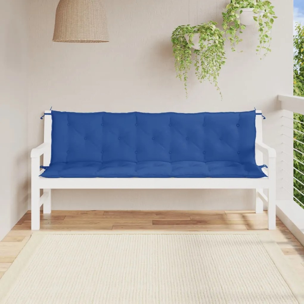 vidaXL Almofadão banco de jardim 180x(50+50)x7cm tecido oxford azul