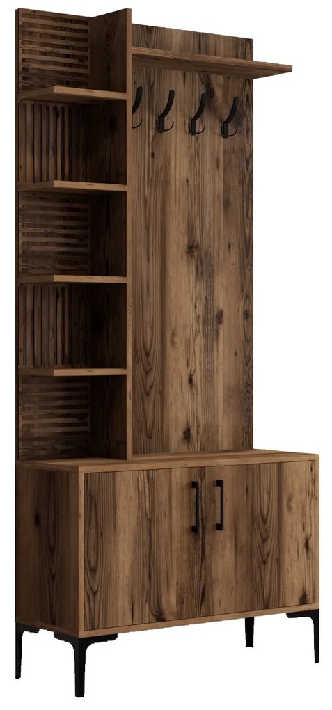 Hall Stand Viyana D – Nogueira – 90x200x35 cm