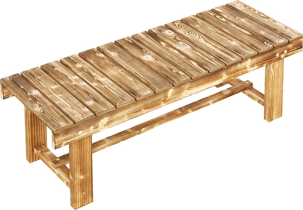 Outsunny Banco de jardim, banco para sentar, para 2 pessoas, rústico, 110 x 38 x 35 cm, Castanho escuro | Aosom Portugal